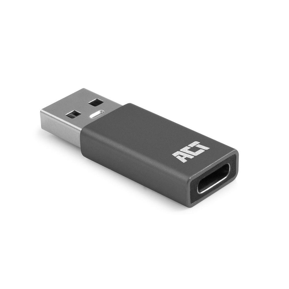 ACT AC7375 changeur de genre de câble USB Type-C USB Type-A Gris