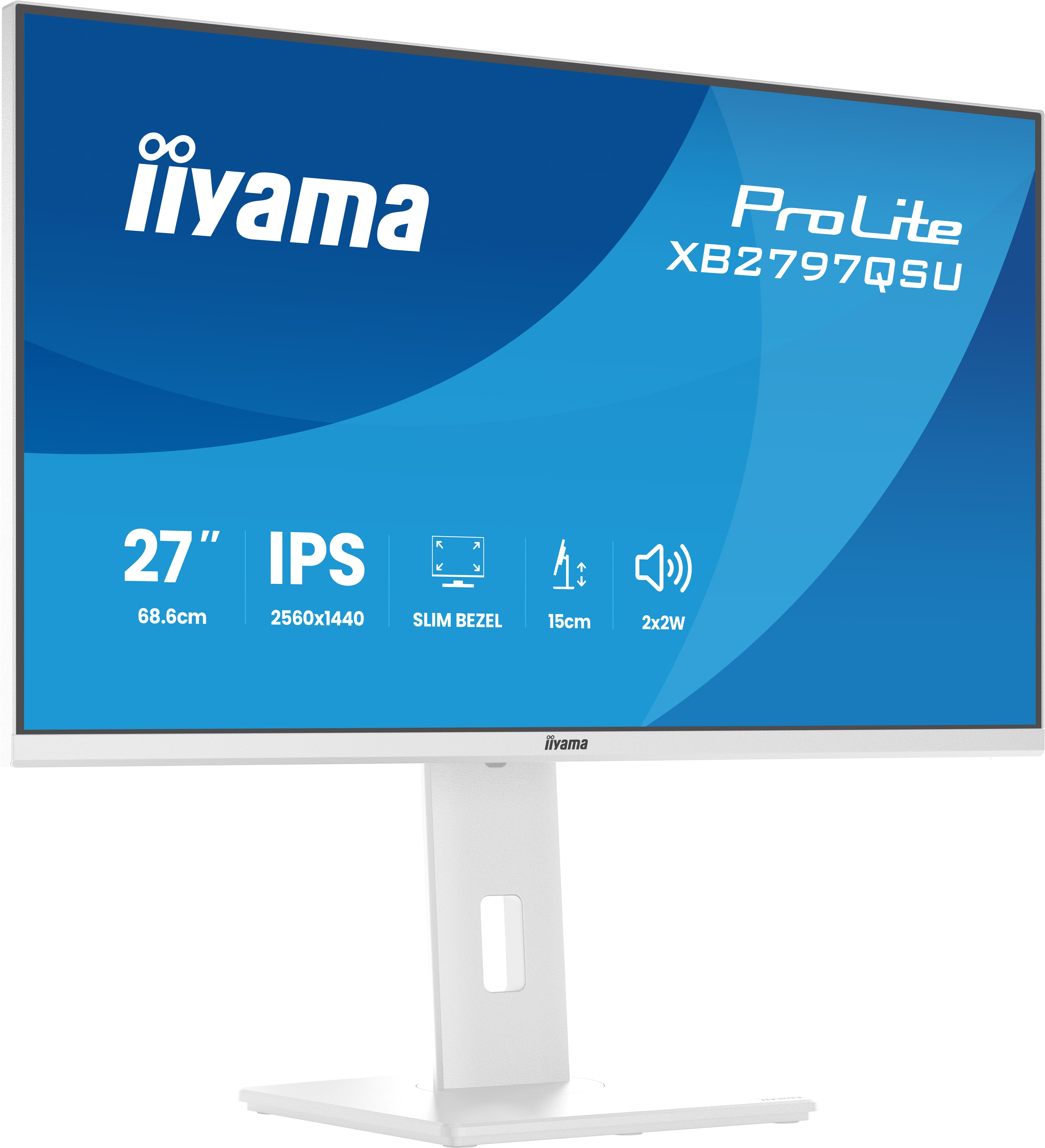 iiyama ProLite XB2797QSU-W1 écran plat de PC 68,6 cm (27") 2560 x 1440 pixels Quad HD Blanc