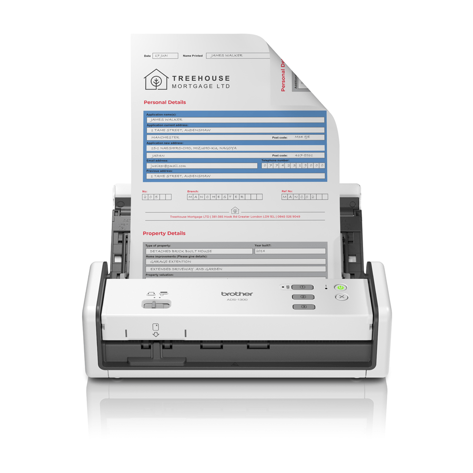 Brother ADS-1300 Scanner ADF 1200 x 1200 DPI A4 Blanc Brother ADS-1300 Scanner ADF 1200 x 1200 DPI A4 Blanc