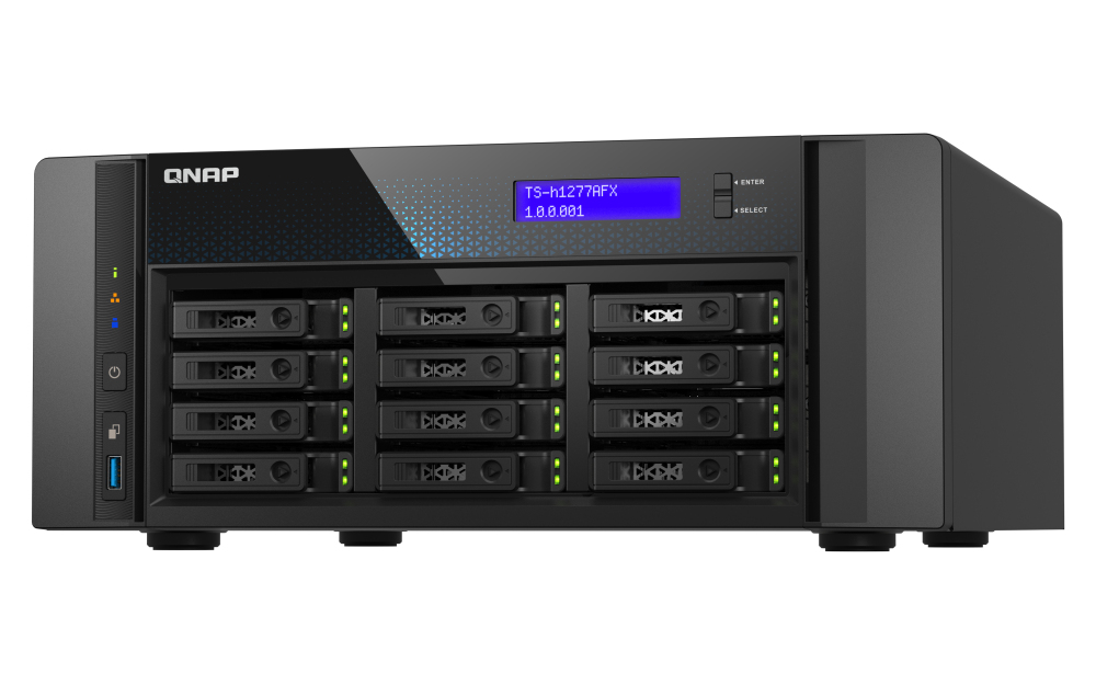 QNAP TS-H1277AFX-R7-32G serveur de stockage NAS Tower AMD Ryzen™ 7 32 Go DDR5 0 To QuTS hero Noir
