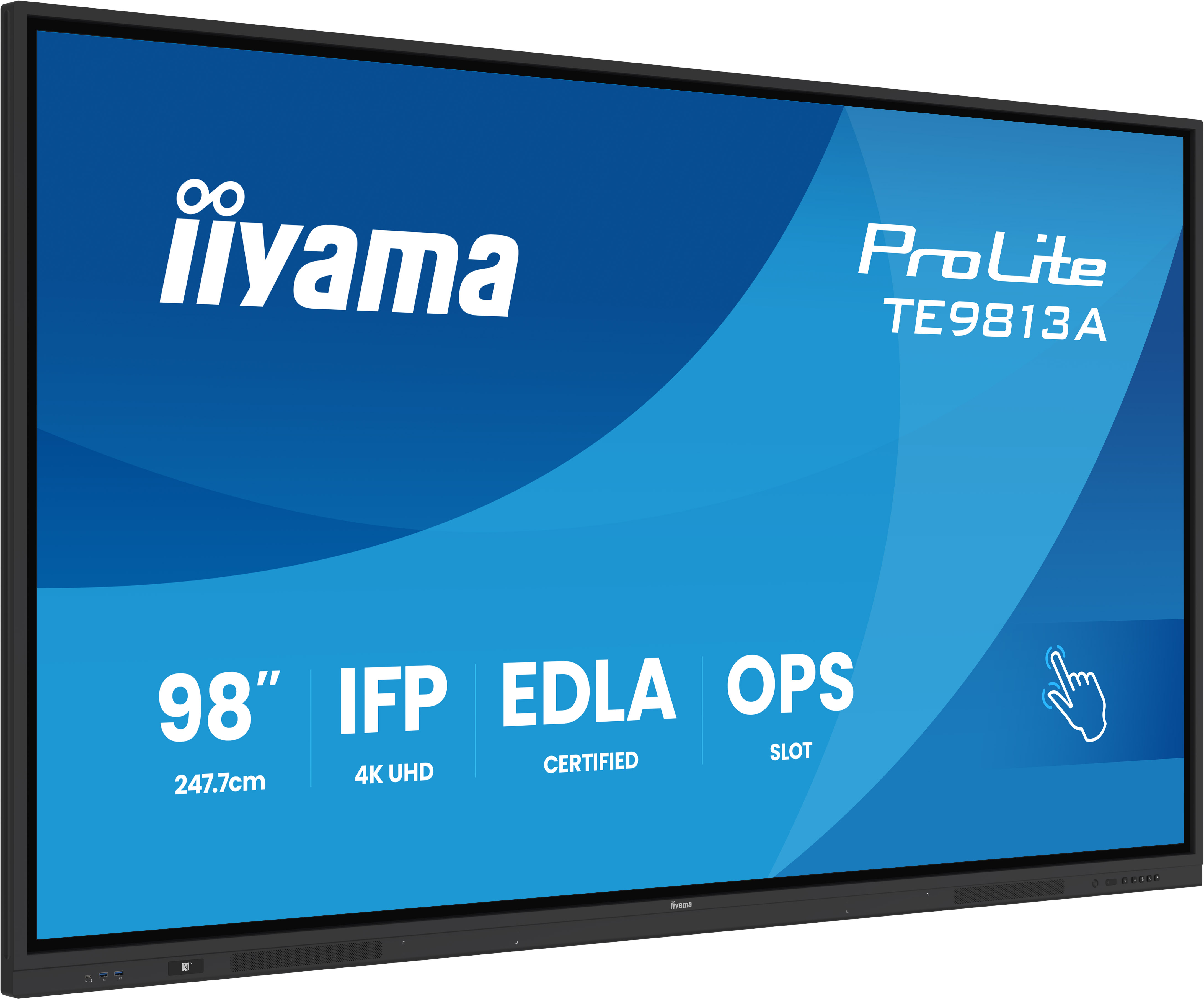 iiyama TE9813A-B2AG Écran d'affichage dynamique En forme de kiosk 2,48 m (97.5") 500 cd/m² 4K Ultra HD Écran tactile Intégré dans le processeur Android