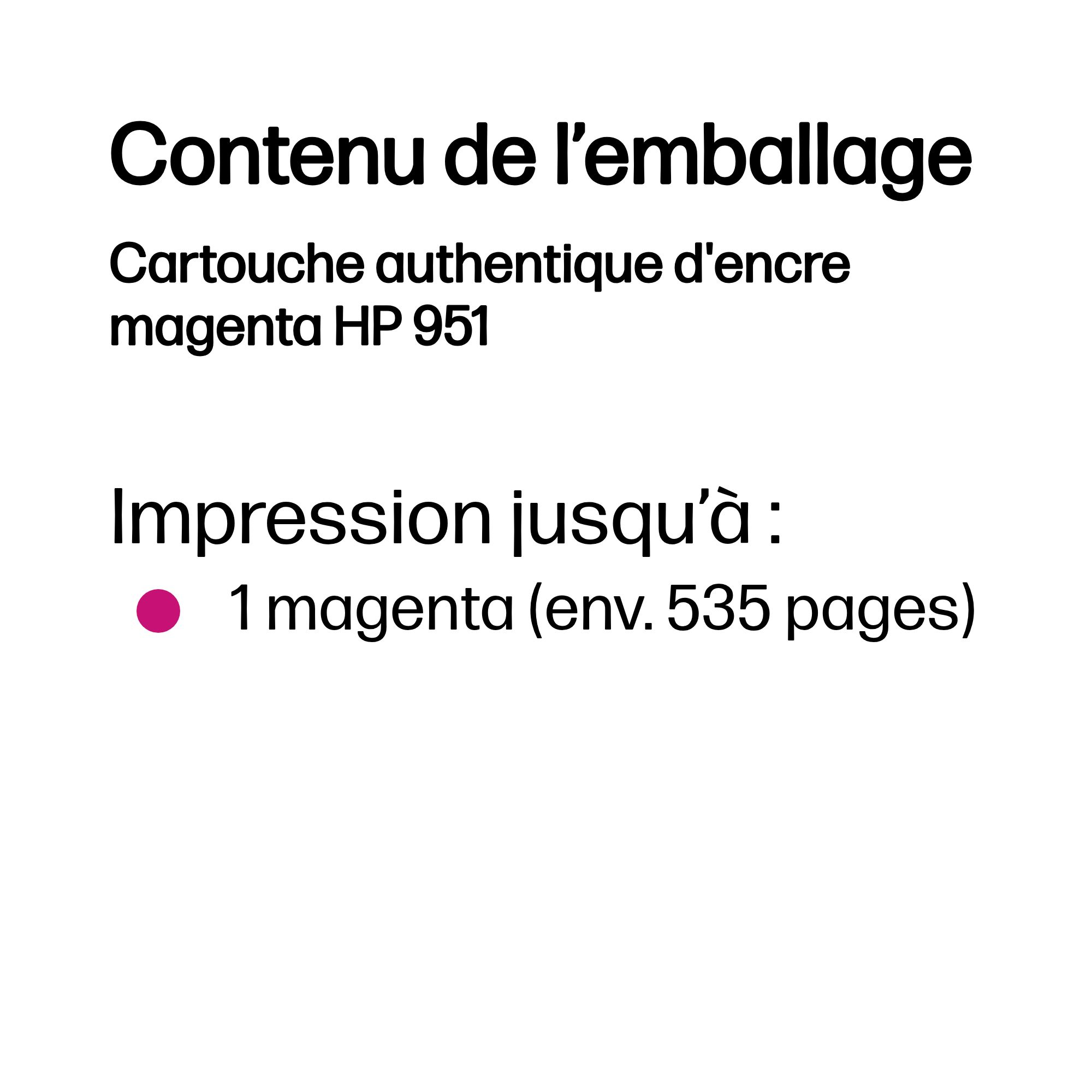 HP Cartouche authentique d'encre magenta 951