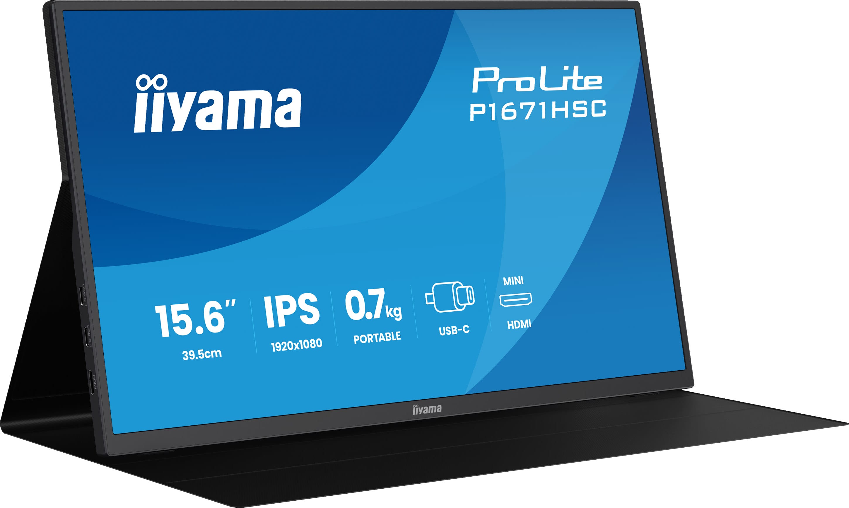 iiyama ProLite P1671HSC-B1 écran plat de PC 39,6 cm (15.6") 1920 x 1080 pixels Full HD LCD Noir