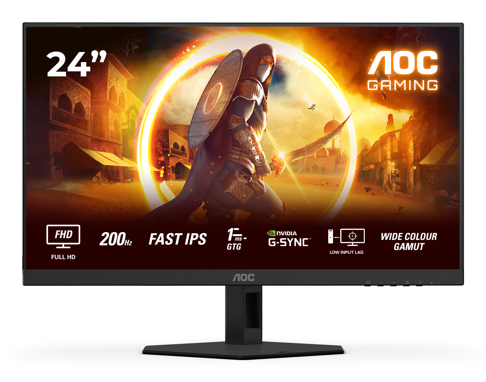 AOC G4 24G4HRE écran plat de PC 60,5 cm (23.8") 1920 x 1080 pixels Full HD LED Noir, Rouge AOC G4 24G4HRE écran plat de PC 60,5 cm (23.8") 1920 x 1080 pixels Full HD LED Noir, Rouge