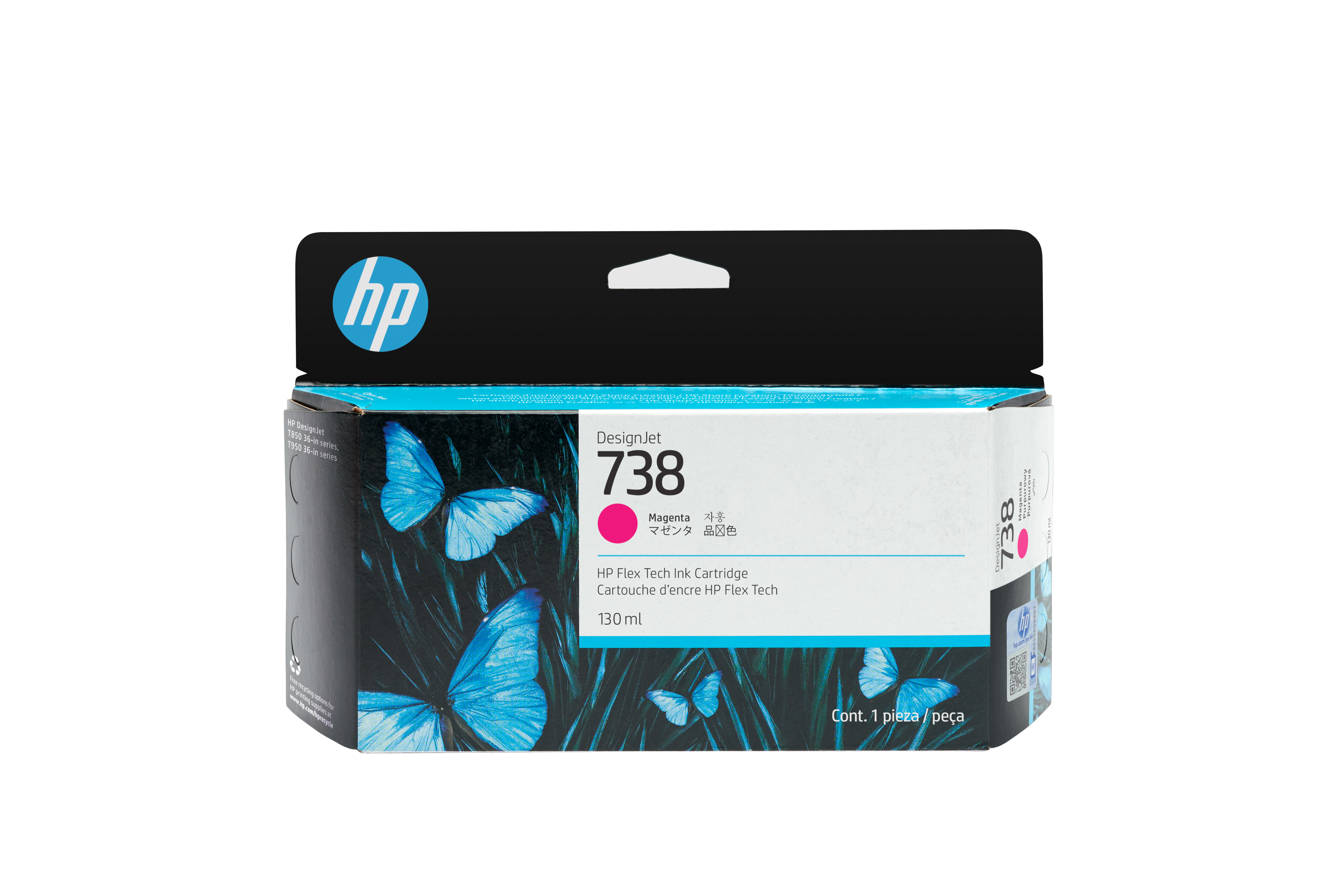 HP 738 130-ml Magenta DesignJet Ink Cartridge cartouche d'encre 1 pièce(s) Original Rendement standard HP 738 130-ml Magenta DesignJet Ink Cartridge cartouche d'encre 1 pièce(s) Original Rendement standard