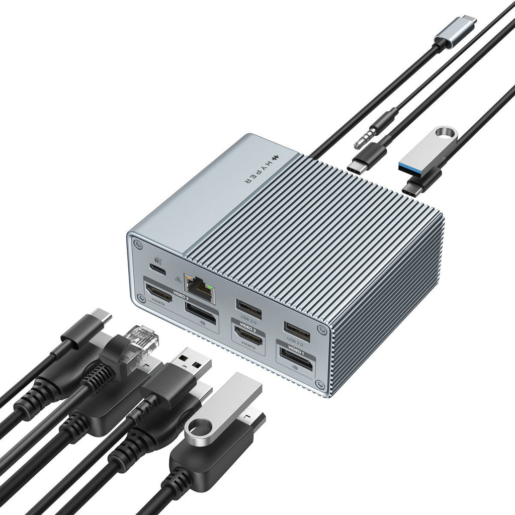Targus HDG212B-GL station d'accueil Avec fil USB 3.2 Gen 1 (3.1 Gen 1) Type-C Gris Targus HDG212B-GL station d'accueil Avec fil USB 3.2 Gen 1 (3.1 Gen 1) Type-C Gris