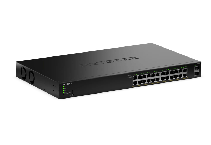 NETGEAR GS324TPv2 Géré L2/L3 Gigabit Ethernet (10/100/1000) Connexion Ethernet, supportant l'alimentation via ce port (PoE) 1U Noir