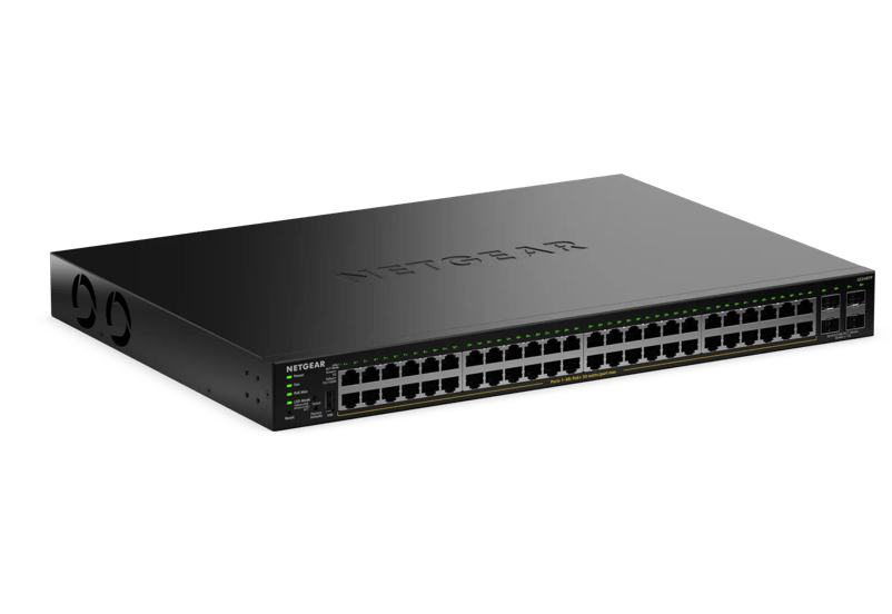 NETGEAR GS348TPv2 Géré L2/L3 Gigabit Ethernet (10/100/1000) Connexion Ethernet, supportant l'alimentation via ce port (PoE) 1U Noir