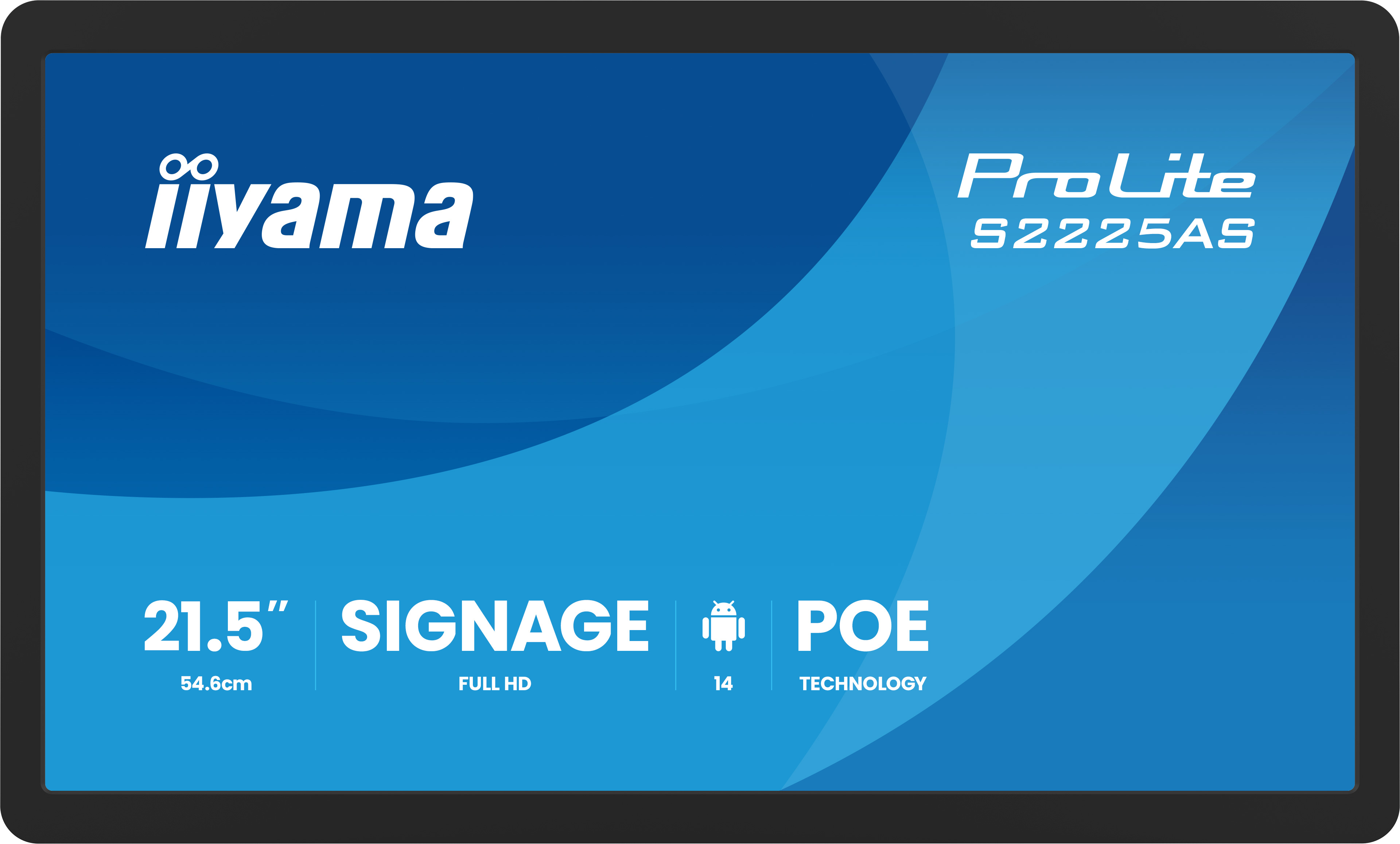 iiyama ProLite S2225AS-B1P Écran plat de signalisation numérique 54,6 cm (21.5") LCD Wifi 500 cd/m² Full HD Noir Intégré dans le processeur Android 14 24/7