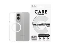 PanzerGlass CARE by ® Flagship Case Transparent Urban Combat w. White Qi Compatible Samsung S25 Edge coque de protection pour téléphones portables Housse