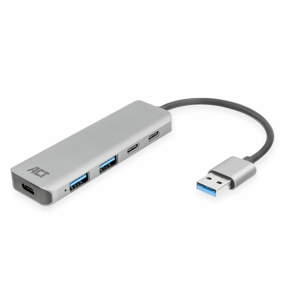 ACT AC6125 hub & concentrateur USB 3.2 Gen 1 (3.1 Gen 1) Type-A 5000 Mbit/s Gris ACT AC6125 hub & concentrateur USB 3.2 Gen 1 (3.1 Gen 1) Type-A 5000 Mbit/s Gris