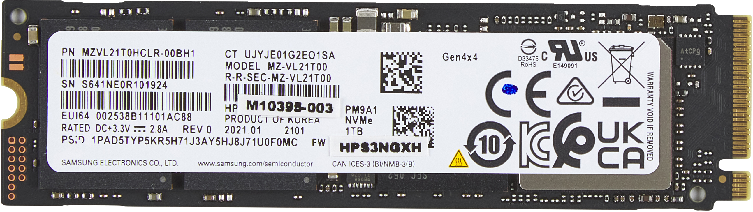 HP 1TB PCIe-4x4 NVMe Solid State Drive