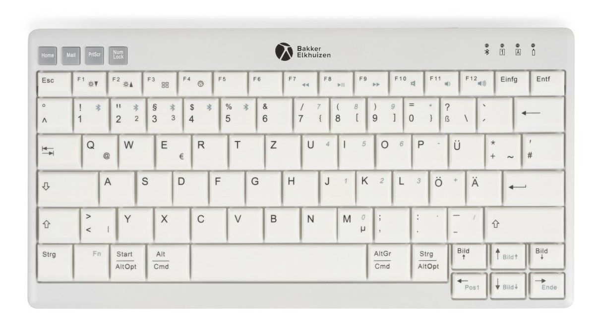 BakkerElkhuizen UltraBoard 950 V2 clavier Maison USB + Bluetooth QWERTZ Allemand Gris foncé, Gris clair