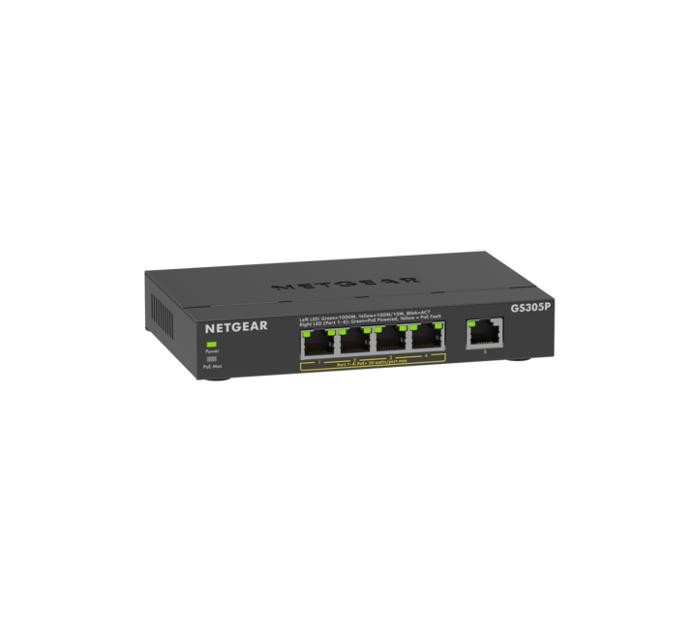 NETGEAR GS305Pv3 Non-géré Gigabit Ethernet (10/100/1000) Connexion Ethernet, supportant l'alimentation via ce port (PoE) Noir NETGEAR GS305Pv3 Non-géré Gigabit Ethernet (10/100/1000) Connexion Ethernet, supportant l'alimentation via ce port (PoE) Noir