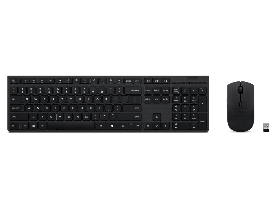 Lenovo 4X31R64351 clavier Souris incluse Bureau RF sans fil + Bluetooth Anglais américain Noir