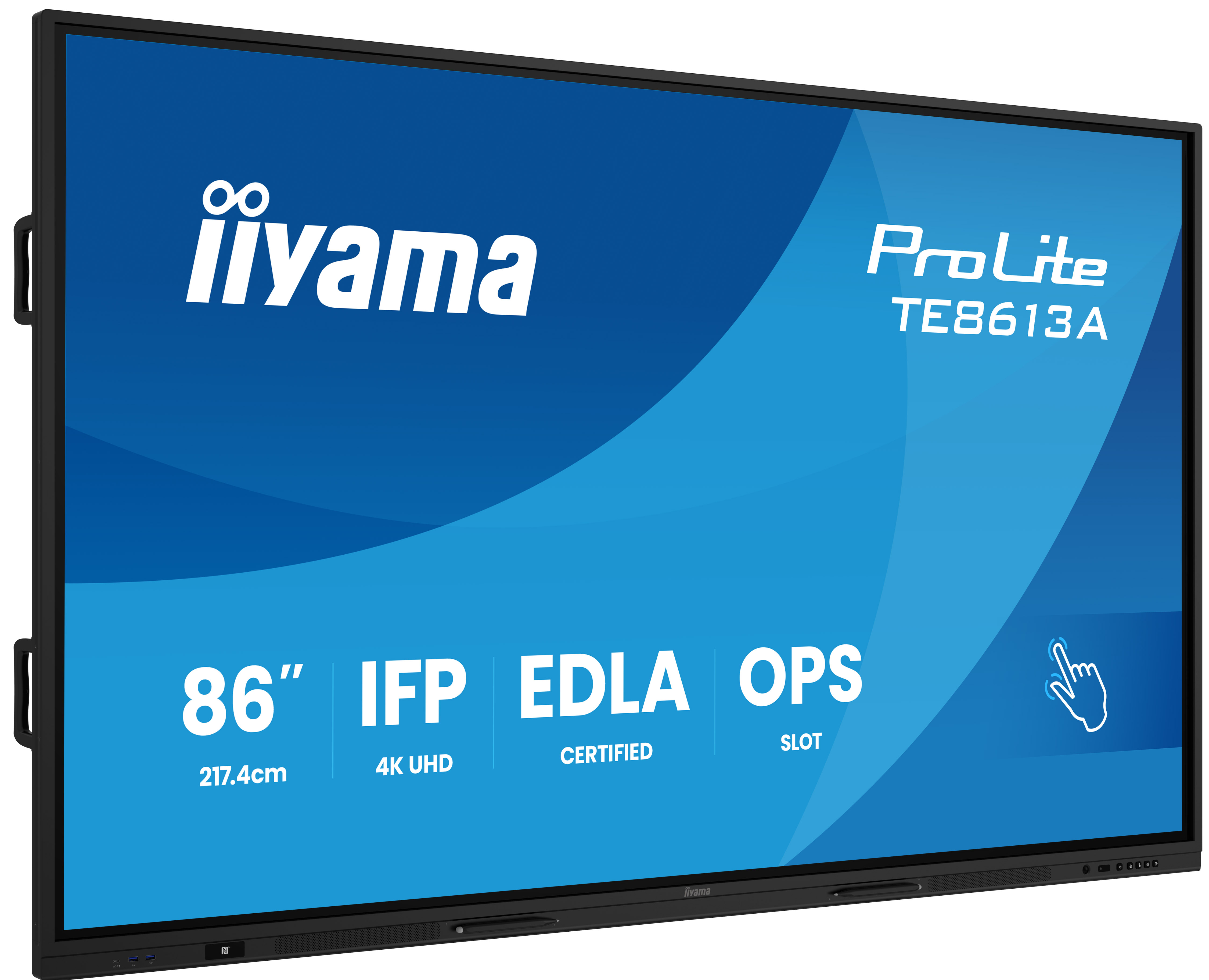 iiyama TE8613A-B2AG Écran d'affichage dynamique En forme de kiosk 2,17 m (85.6") Wifi 500 cd/m² 4K Ultra HD Écran tactile Intégré dans le processeur Android