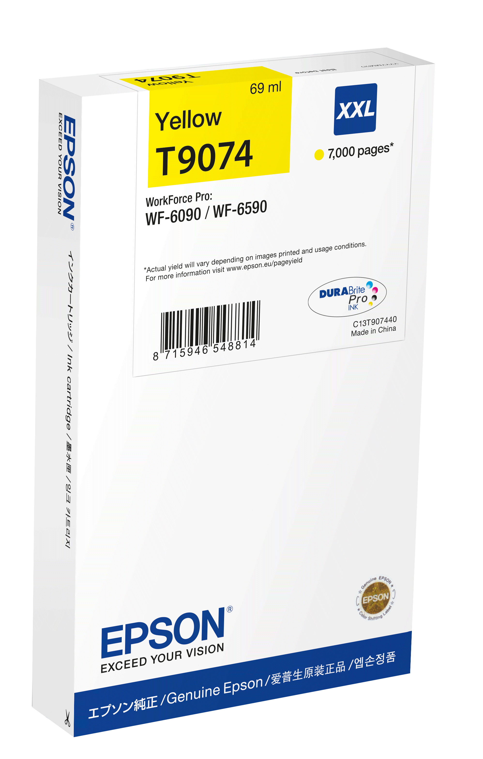 Epson C13T90744N cartouche d'encre 1 pièce(s) Original Rendement extra (super) élevé Jaune Epson C13T90744N cartouche d'encre 1 pièce(s) Original Rendement extra (super) élevé Jaune