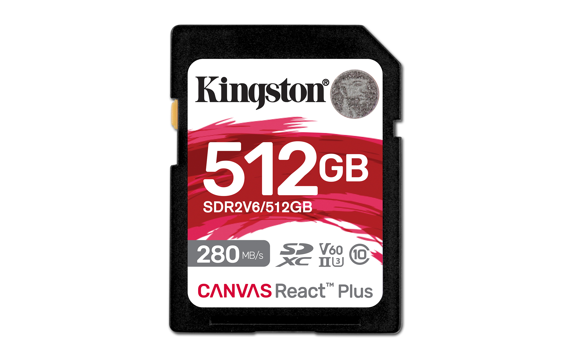 Kingston Technology 512GB Canvas React Plus SDXC UHS-II 280R/150W U3 V60 for Full HD/4K Kingston Technology 512GB Canvas React Plus SDXC UHS-II 280R/150W U3 V60 for Full HD/4K