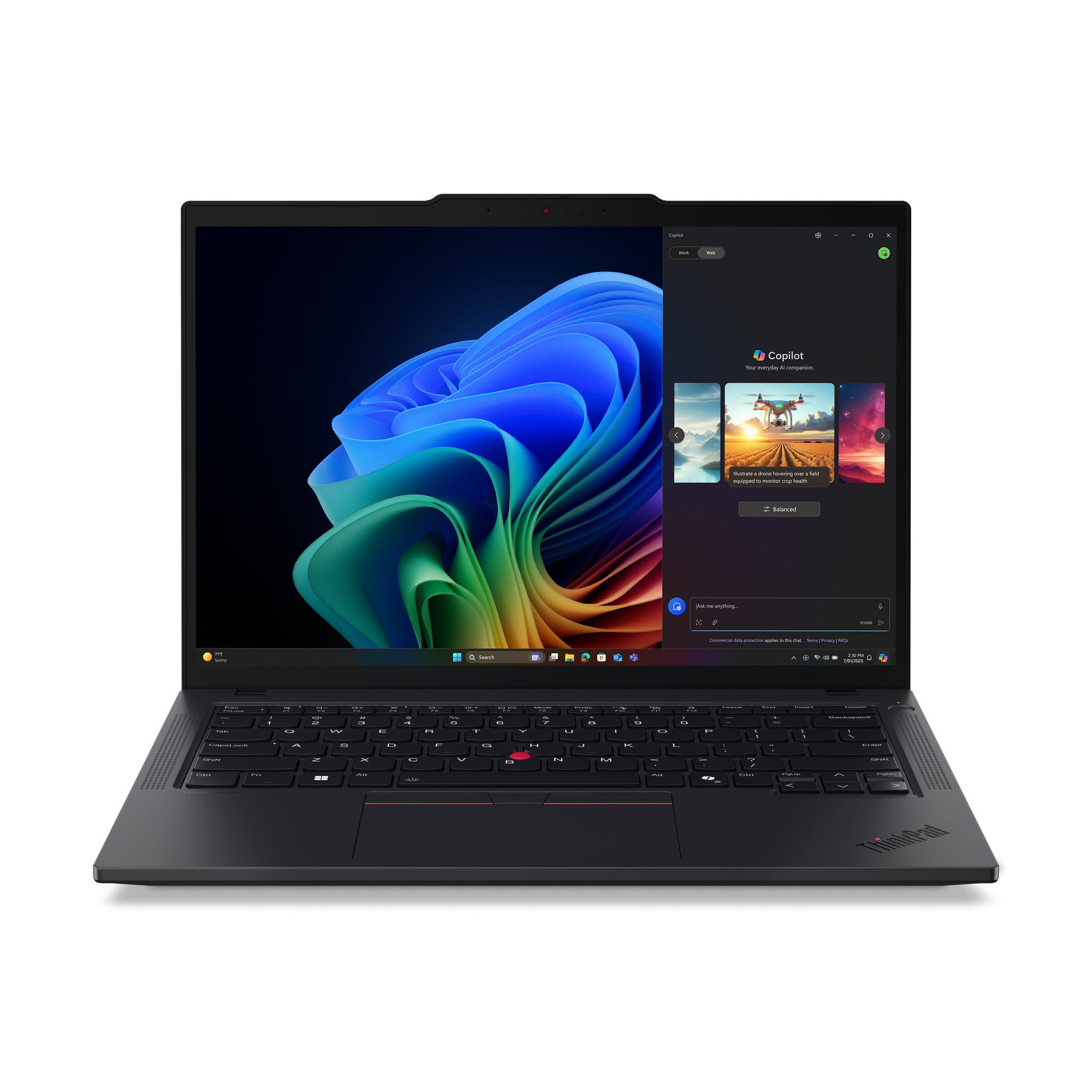 Lenovo ThinkPad T14 Gen 6 (AMD) Copilot+ PC AMD Ryzen AI 7 PRO 350 Ordinateur portable 35,6 cm (14") WUXGA 32 Go DDR5-SDRAM 1 To SSD Wi-Fi 7 (802.11be) Windows 11 Pro Belge Noir