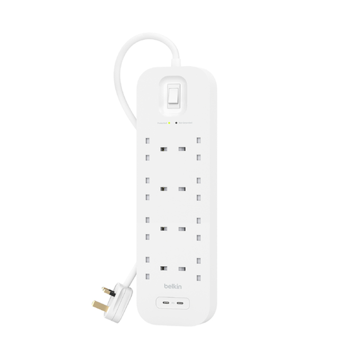 Belkin Connect Blanc 8 sortie(s) CA 2 m