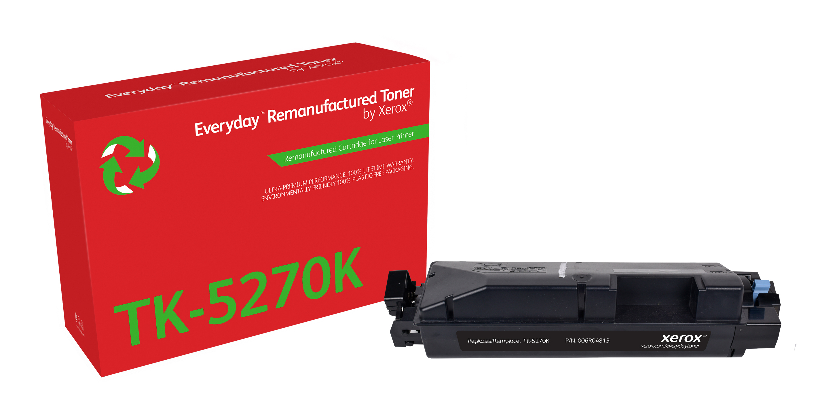 Remanufacturé Everyday Toner remanufacturé Noir Everyday™ de Xerox compatible avec Kyocera TK-5270K, Capacité standard Remanufacturé Everyday Toner remanufacturé Noir Everyday™ de Xerox compatible avec Kyocera TK-5270K, Capacité standard