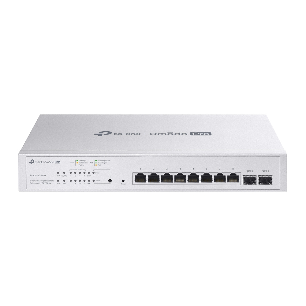 TP-Link Omada Pro S4500-8GHP2F commutateur réseau Géré L2/L2+ Gris TP-Link Omada Pro S4500-8GHP2F commutateur réseau Géré L2/L2+ Gris