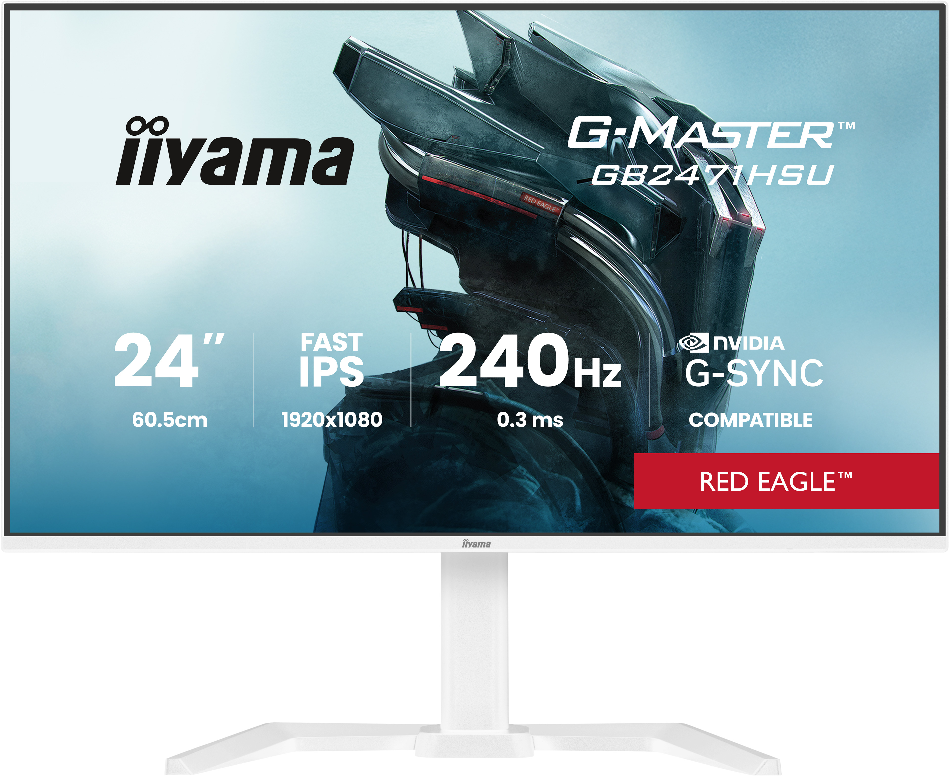iiyama G-MASTER GB2471HSU-W1 écran plat de PC 60,5 cm (23.8") 1920 x 1080 pixels Blanc
