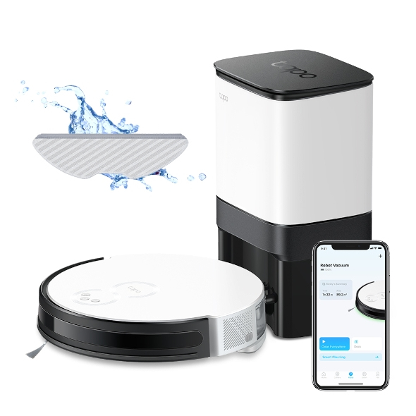 TP-Link Tapo RV10 Plus robot aspirateur 350 L Sac à poussière Noir, Gris, Blanc TP-Link Tapo RV10 Plus robot aspirateur 350 L Sac à poussière Noir, Gris, Blanc