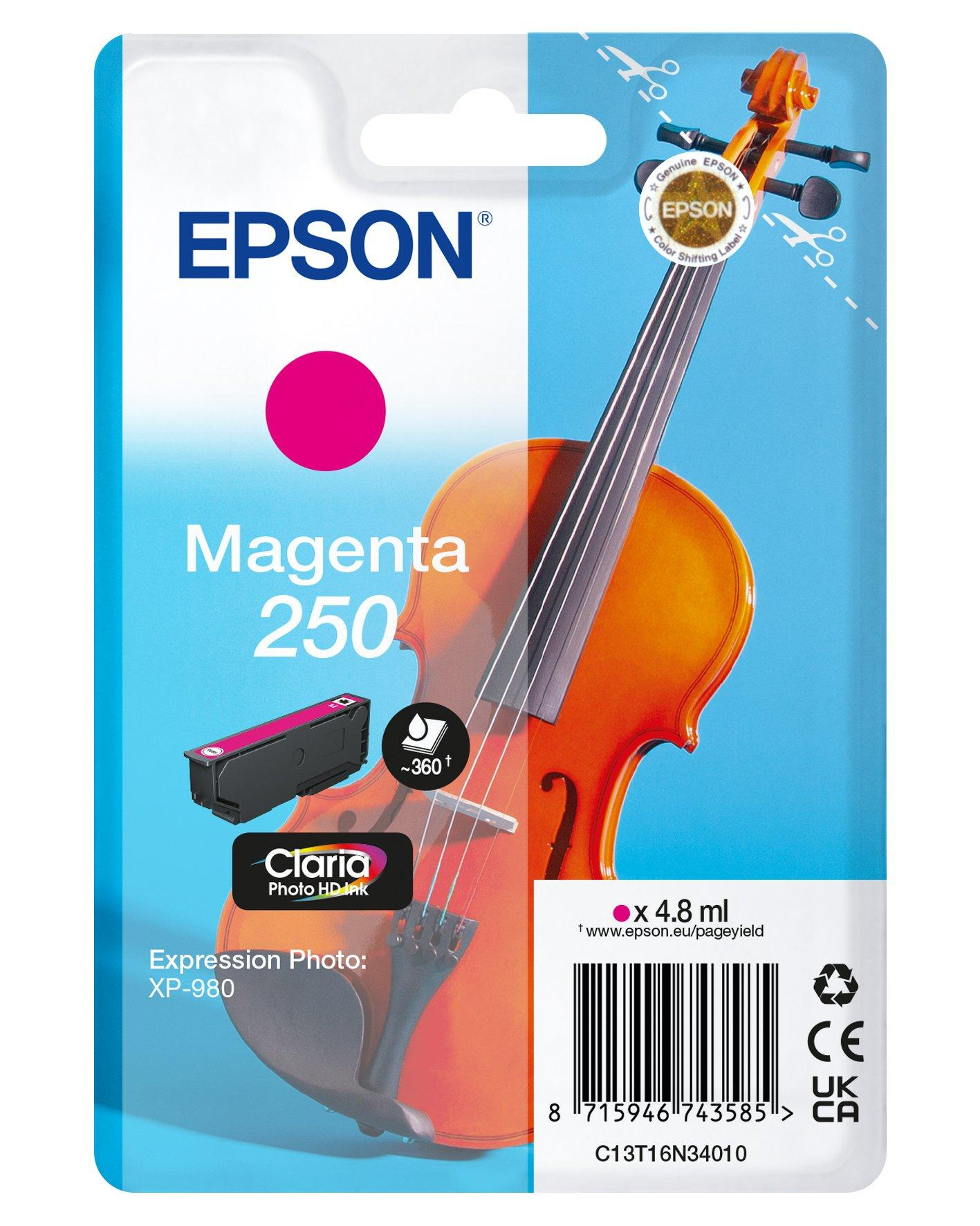 Epson 250 Violin Claria Photo HD cartouche d'encre 1 pièce(s) Original Magenta