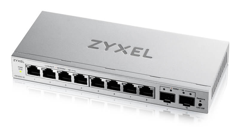 Zyxel GS1200-10v3 Géré L2 Gigabit Ethernet (10/100/1000) Bureau Gris
