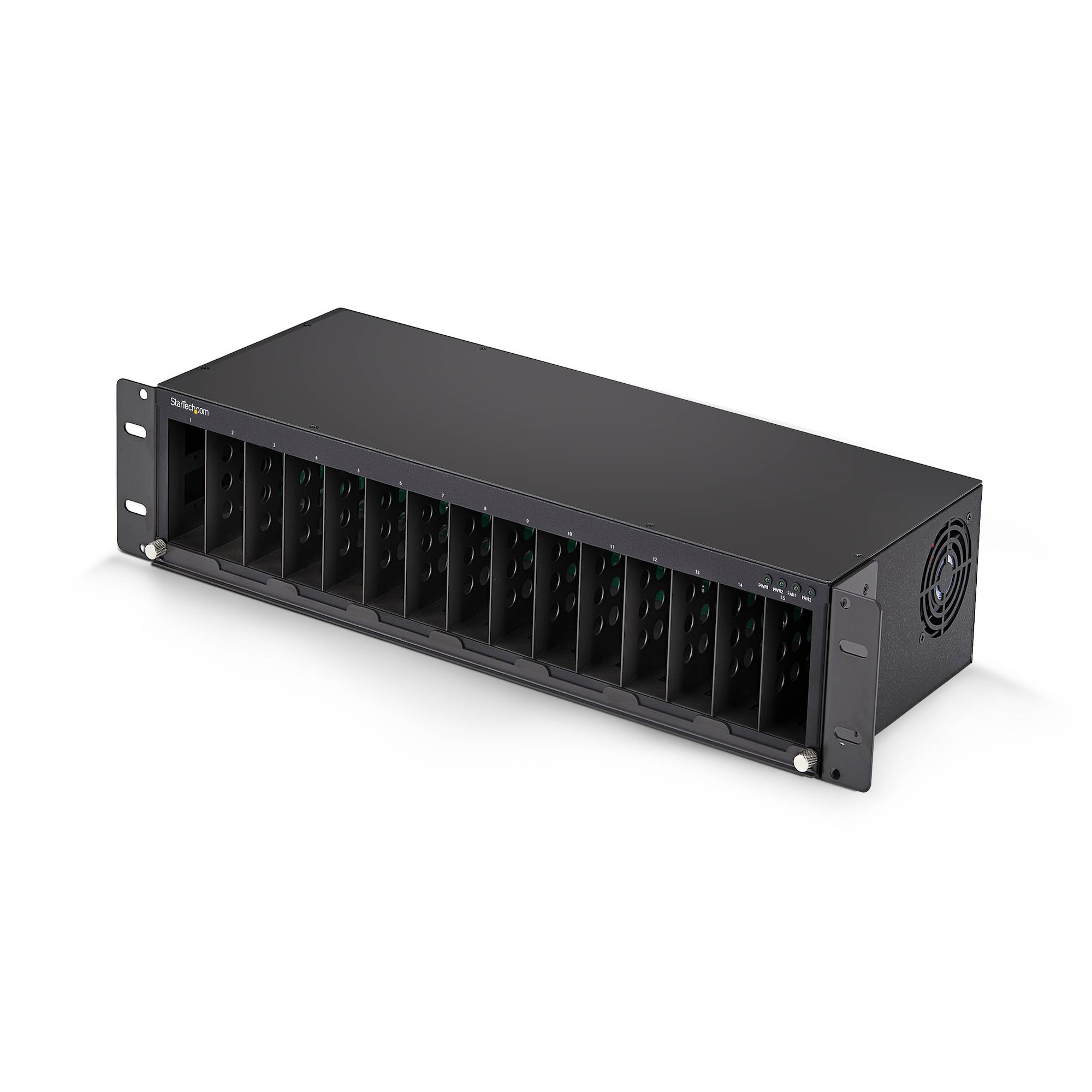 StarTech.com Châssis de Convertisseur de Média Non Géré à 15 Slots pour la Série de Convertisseurs de Média MCM, Isolation Complète de l'Alimentation, Refroidissement Actif, Montage en Rack 19 pouces, Conforme TAA