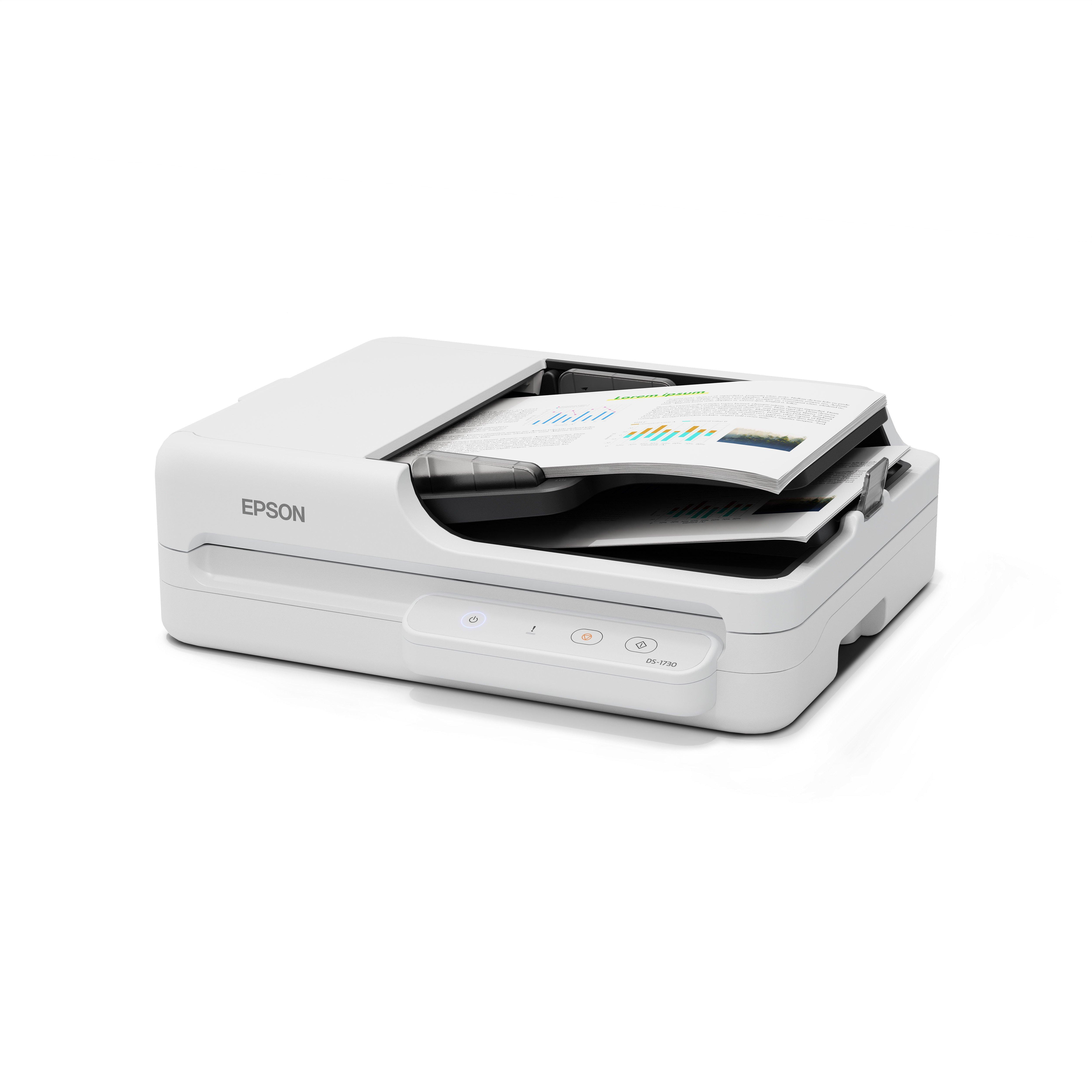 Epson WorkForce DS-1730 Scanner à plat et chargeur automatique 1200 x 1200 DPI A4 Noir, Blanc