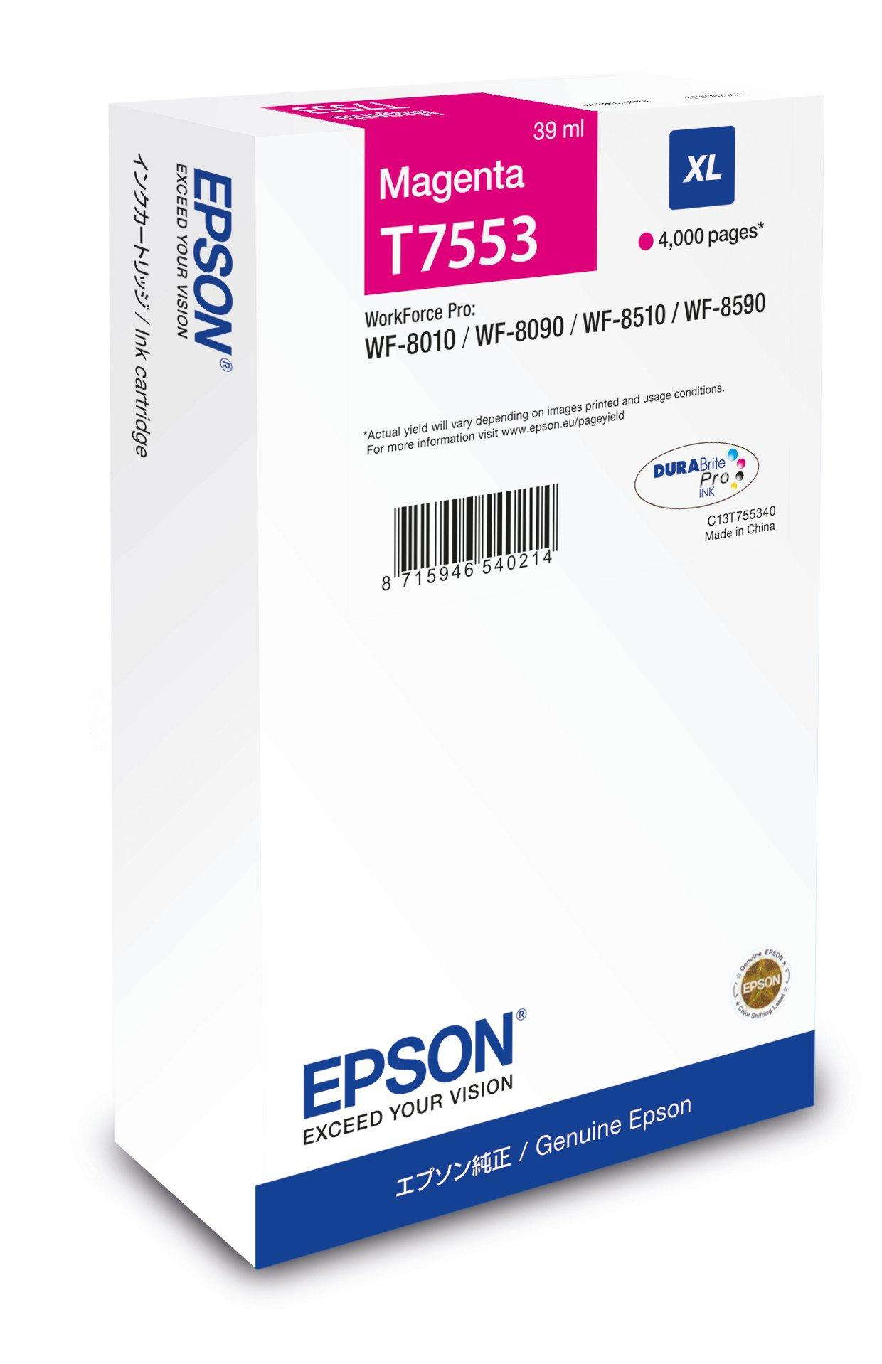 Epson C13T75534N cartouche d'encre 1 pièce(s) Original Rendement élevé (XL) Magenta Epson C13T75534N cartouche d'encre 1 pièce(s) Original Rendement élevé (XL) Magenta