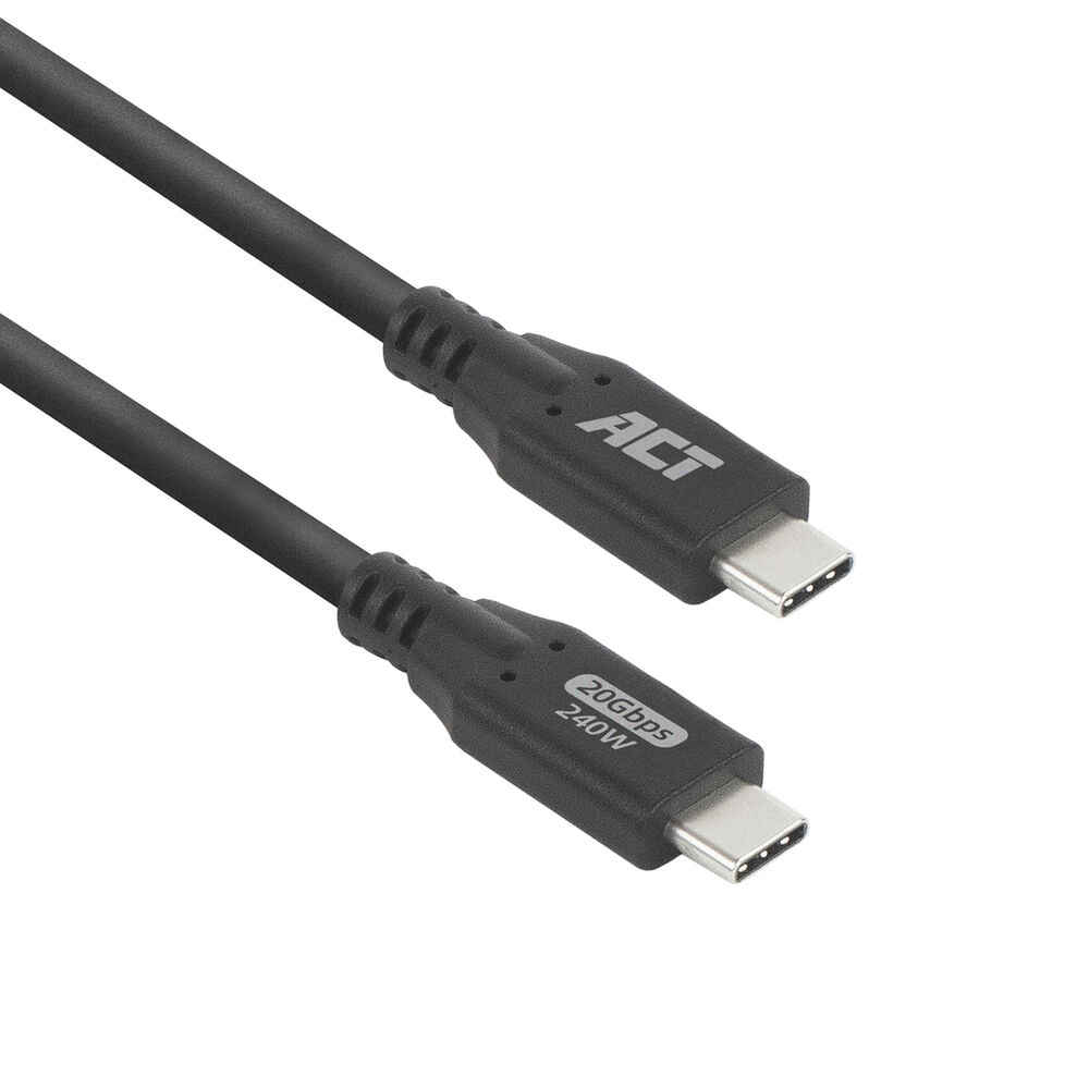 ACT Câble USB4 20Gbps 240W USB Type-C, 1 mètre ACT Câble USB4 20Gbps 240W USB Type-C, 1 mètre