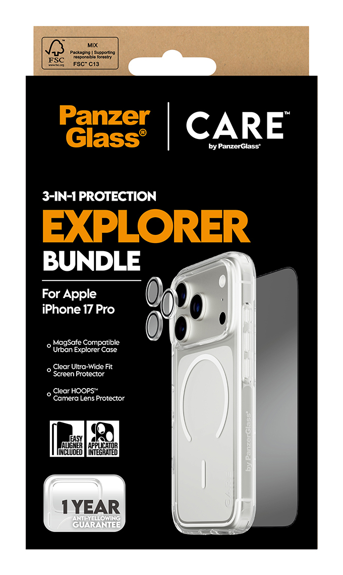  CARE by ® 3-in-1 Flagship Explorer Bundle iPhone 17 Pro Protection d'écran transparent Apple 1 pièce(s)