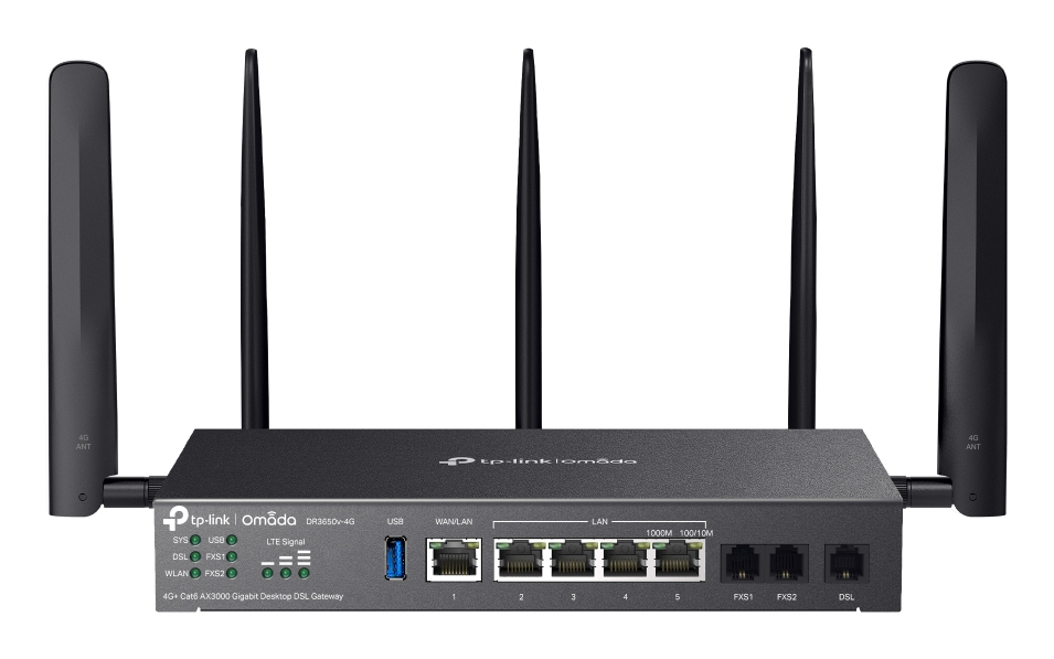 TP-Link Omada DR3650V-4G routeur sans fil Gigabit Ethernet Bi-bande (2,4 GHz / 5 GHz) Noir TP-Link Omada DR3650V-4G routeur sans fil Gigabit Ethernet Bi-bande (2,4 GHz / 5 GHz) Noir