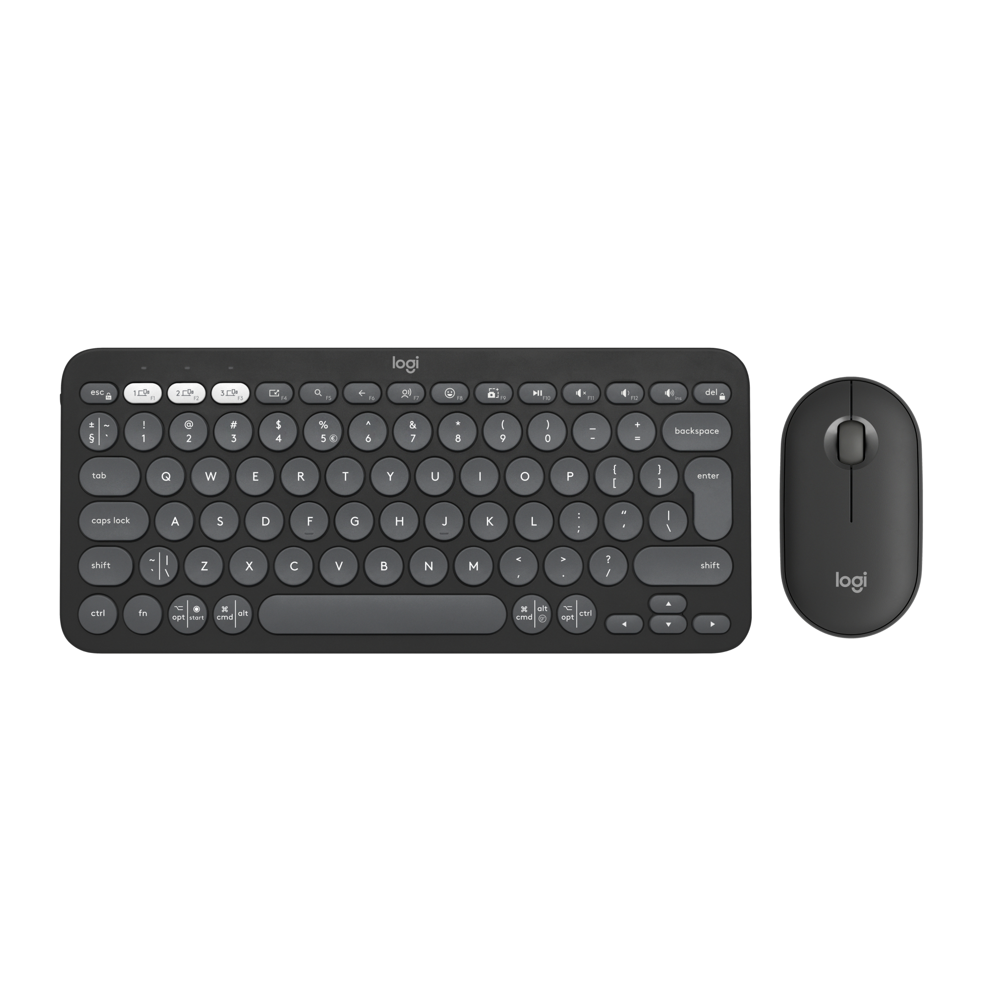 Logitech Pebble 2 Combo clavier Souris incluse Universel RF sans fil + Bluetooth QWERTY US International Graphite Logitech Pebble 2 Combo clavier Souris incluse Universel RF sans fil + Bluetooth QWERTY US International Graphite