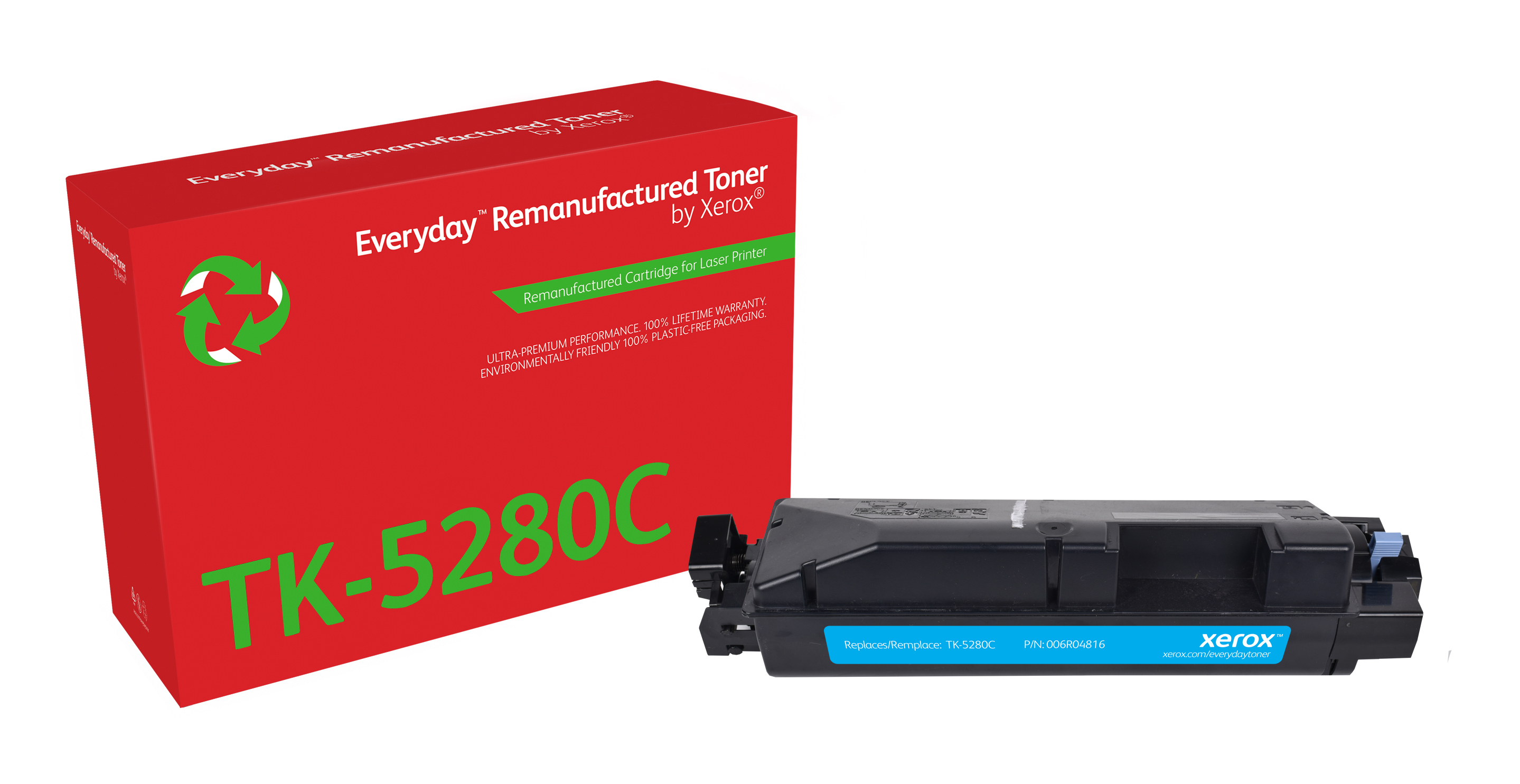 Remanufacturé Everyday Toner remanufacturé Cyan Everyday™ de Xerox compatible avec Kyocera TK-5280C, Capacité standard Remanufacturé Everyday Toner remanufacturé Cyan Everyday™ de Xerox compatible avec Kyocera TK-5280C, Capacité standard