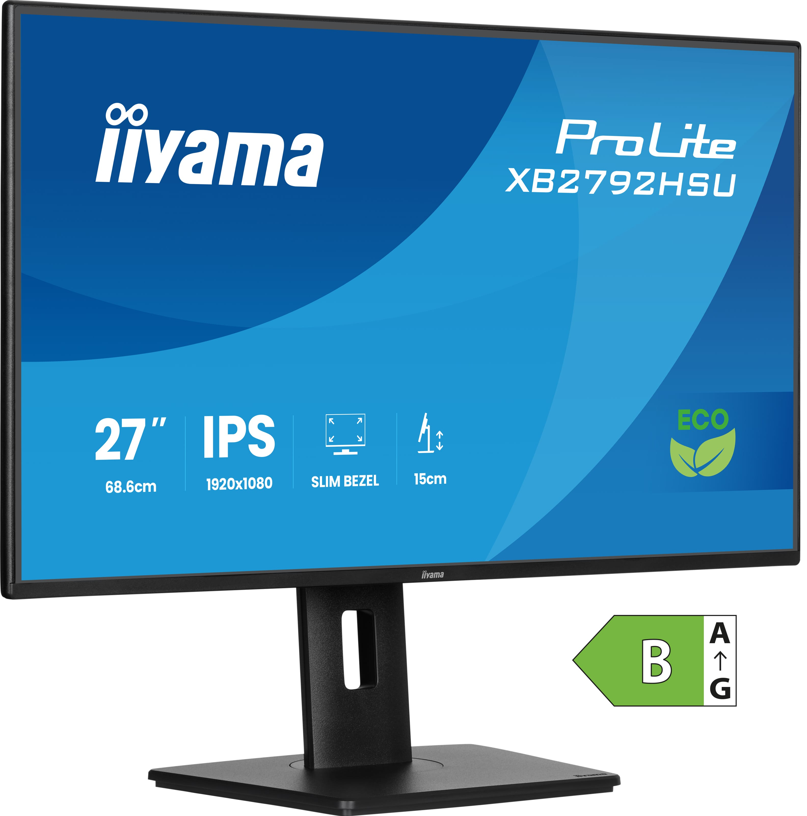 iiyama ProLite XB2792HSU-B1 écran plat de PC 68,6 cm (27") 1080 x 1920 pixels Quad HD LED Noir