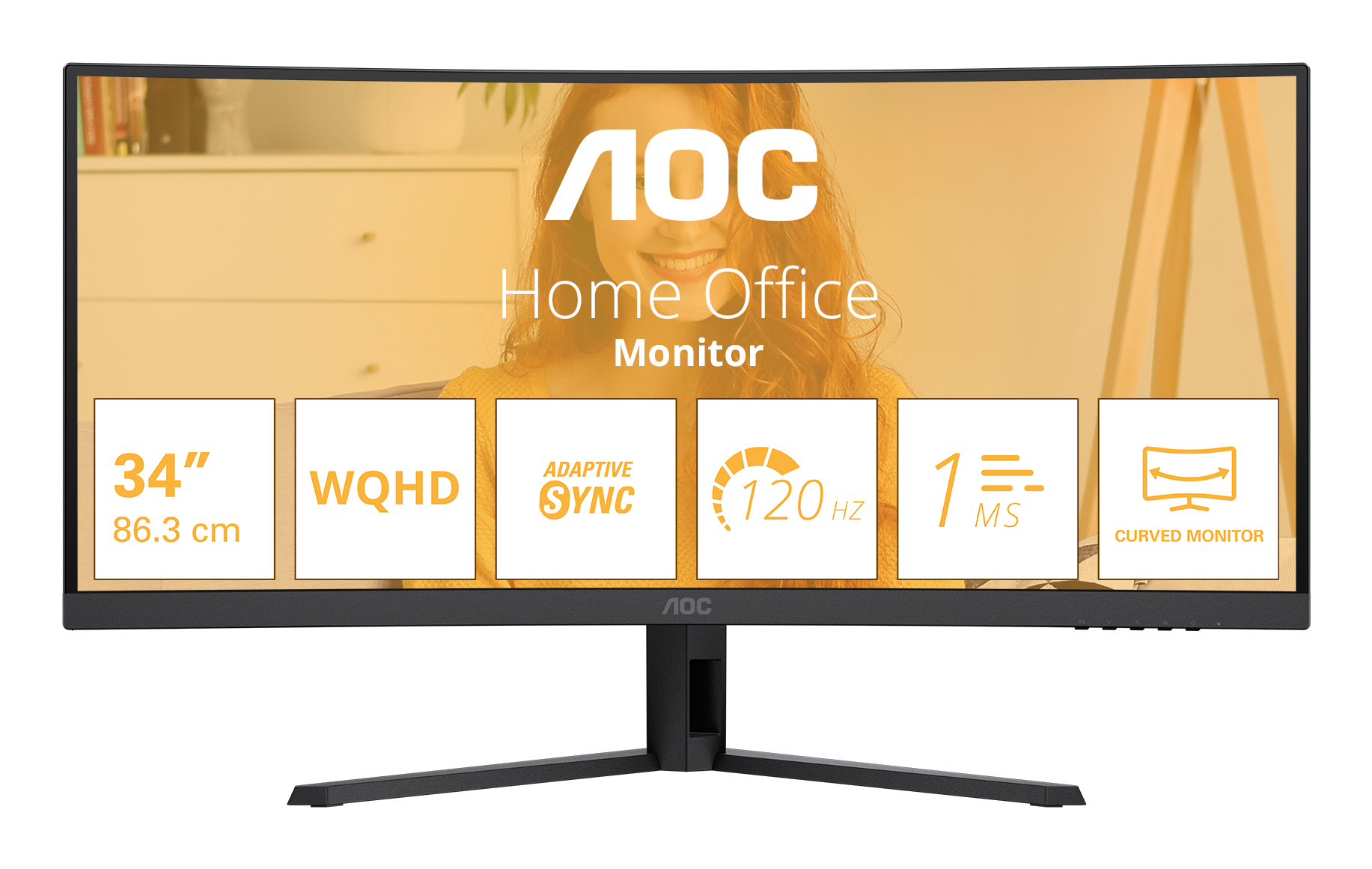 AOC B3 CU34B3E écran plat de PC 86,4 cm (34") 3440 x 1440 pixels Wide Quad HD LED Noir