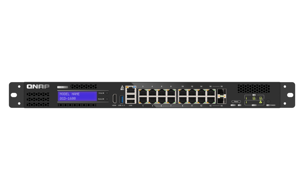 QNAP QGD-1600 Géré Gigabit Ethernet (10/100/1000) 1U Noir, Gris QNAP QGD-1600 Géré Gigabit Ethernet (10/100/1000) 1U Noir, Gris