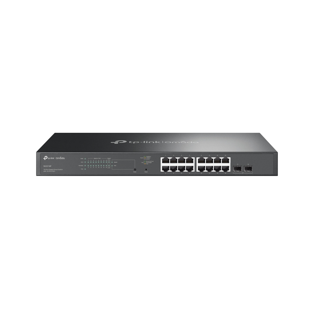 TP-Link Omada SG2218P commutateur réseau Géré L2/L2+ Gigabit Ethernet (10/100/1000) Connexion Ethernet, supportant l'alimentation via ce port (PoE) 1U Noir TP-Link Omada SG2218P commutateur réseau Géré L2/L2+ Gigabit Ethernet (10/100/1000) Connexion Ethernet, supportant l'alimentation via ce port (PoE) 1U Noir
