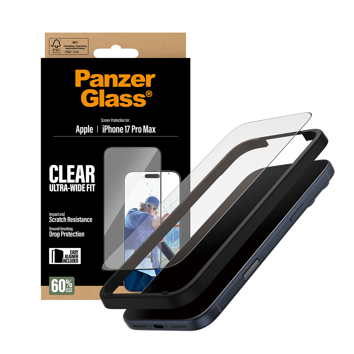  Ultra-Wide Fit w. EasyAligner Protection d'écran transparent Apple 1 pièce(s)