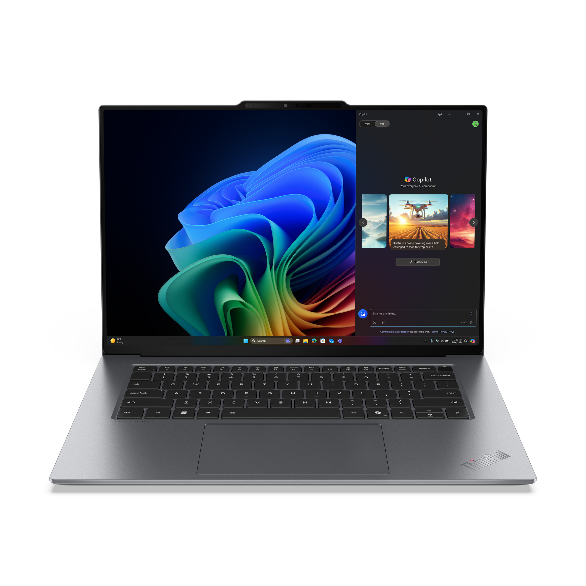 Lenovo ThinkPad X9-15 Gen 1 Copilot+ PC Intel Core Ultra 7 258V Ordinateur portable 38,9 cm (15.3") Écran tactile 2.8K 32 Go LPDDR5x-SDRAM 1 To SSD Wi-Fi 7 (802.11be) Windows 11 Pro Anglais Gris