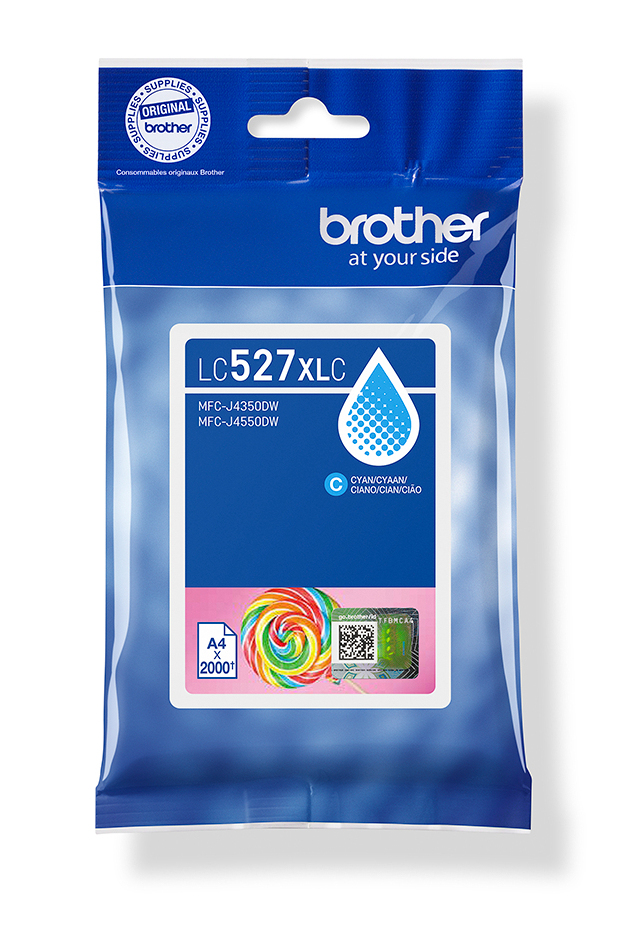 Brother Cartouche d'encre haute capacité LC527XLC d'origine - Cyan Brother Cartouche d'encre haute capacité LC527XLC d'origine - Cyan