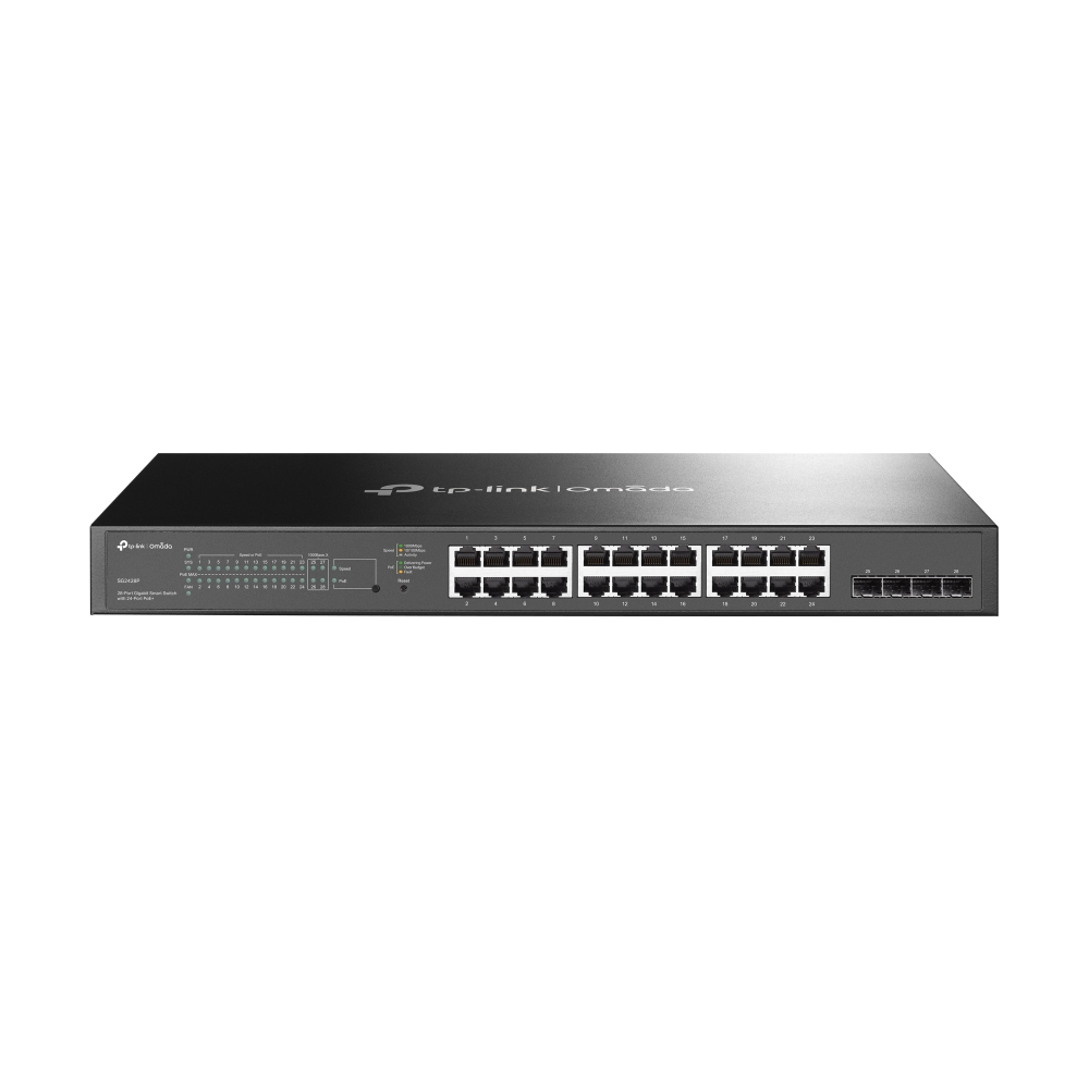 TP-Link Omada TL-SG2428P Géré L2/L2+ Gigabit Ethernet (10/100/1000) Connexion Ethernet, supportant l'alimentation via ce port (PoE) 1U Noir TP-Link Omada TL-SG2428P Géré L2/L2+ Gigabit Ethernet (10/100/1000) Connexion Ethernet, supportant l'alimentation via ce port (PoE) 1U Noir