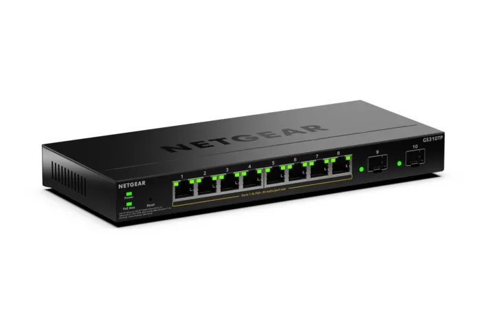 NETGEAR GS310TPv2 Géré L2/L3 Gigabit Ethernet (10/100/1000) Connexion Ethernet, supportant l'alimentation via ce port (PoE) Bureau Noir