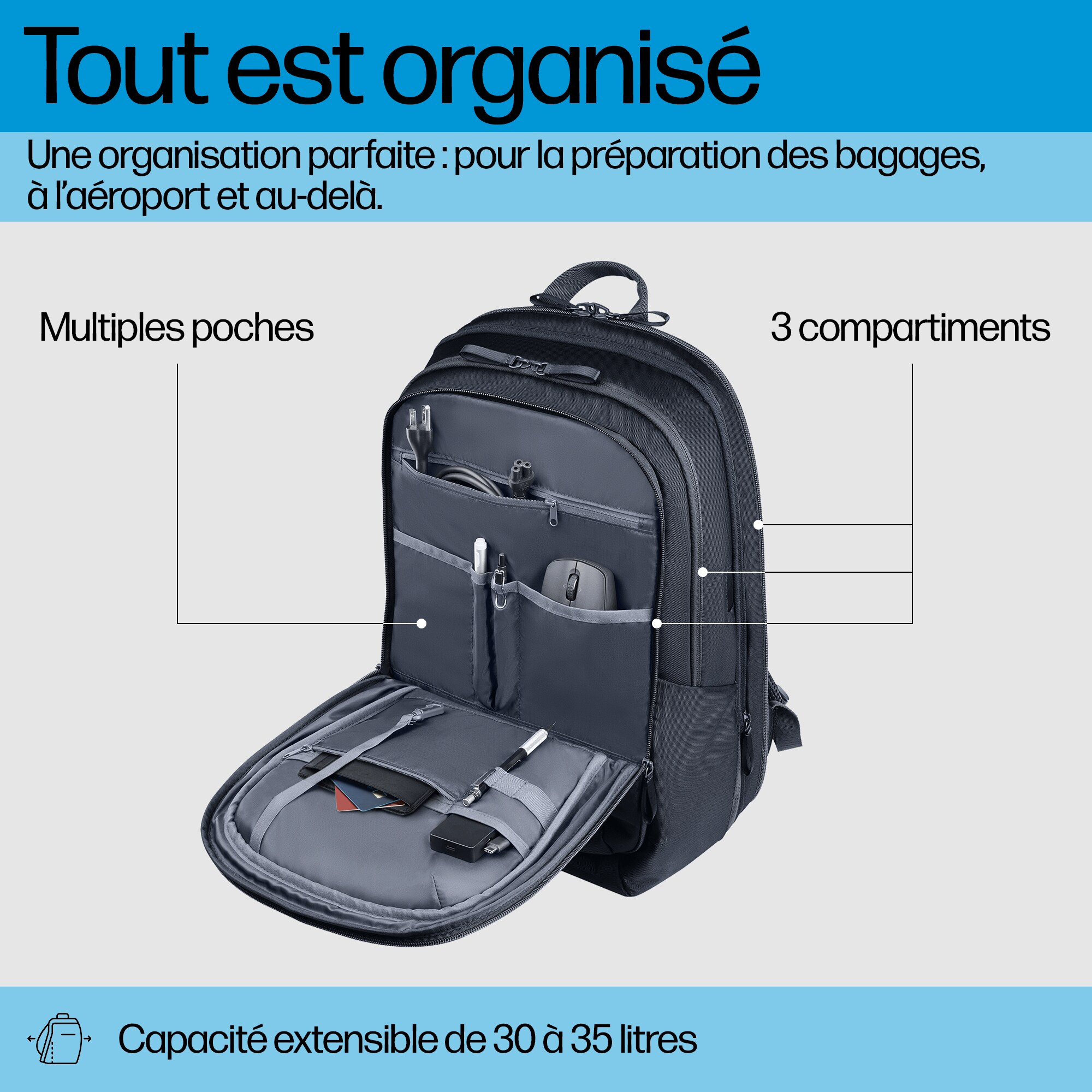 HP Travel Plus 30L 17-inch Laptop Backpack HP Travel Plus 30L 17-inch Laptop Backpack