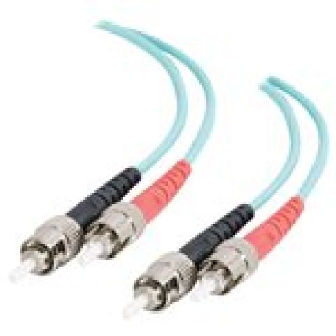C2G ST-ST 10Gb 50/125 OM3 Duplex Multimode PVC Fiber Optic Cable (LSZH)