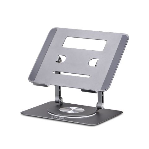 StarTech.com Support Rotatif pour PC Portable, Base Pivotante à 360&deg., Support Rotatif pour Bureau, Hauteur et Inclinaison Réglables, Poids Max 5kg, Construction en Aluminium, Design Portable